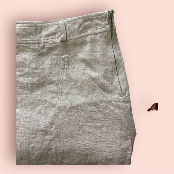 Altar’d state cream linen mini skirt with pockets and‎ belt loops size M - Picture 2 of 5